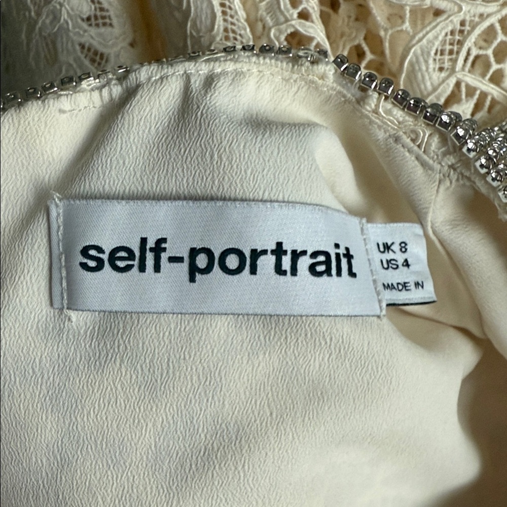Self-Portrait Crystal Embellished Lace Bow Mini Dress - Picture 4 of 11